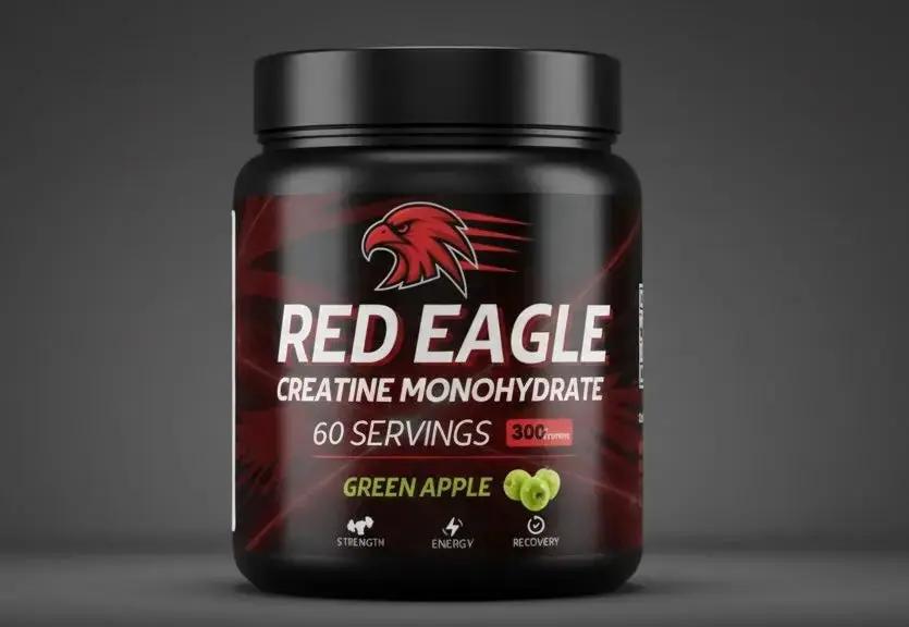 Red Eagle Creatine Monohydrate – Green Apple | 60 Servings, 300g | Strength, Energy & Recovery - Red Eagle supplement